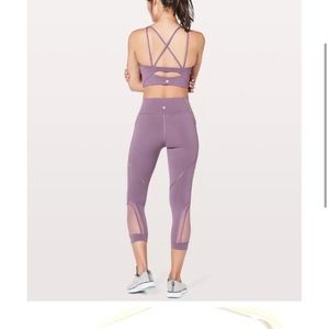 Lululemon swear crop mesh in lavender size 6